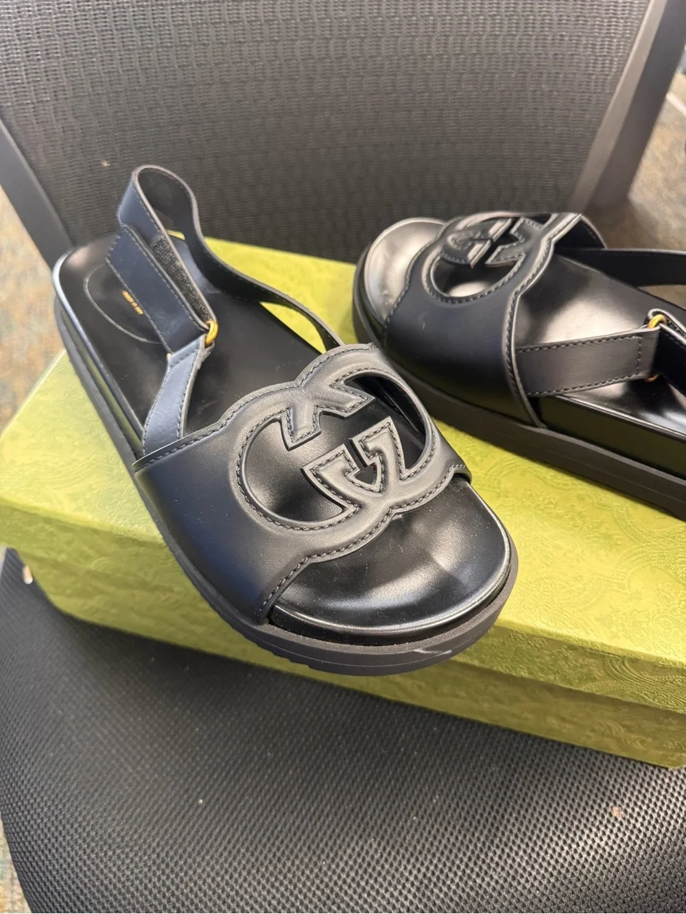Gucci Black Cosmos Softy Sandals